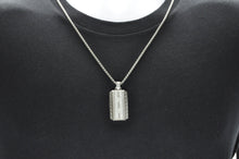 Load image into Gallery viewer, Mens Stainless Steel Greek Key CZ Dog Tag Pendant Necklace With 24" Round Box Chain - Blackjack Jewelry