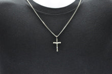 Load image into Gallery viewer, Mens Stainless Steel Crucifix Cross Pendant With 24" Curb Chain - Blackjack Jewelry