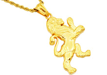 Load image into Gallery viewer, Mens Gold Stainless Steel Lion Pendant - Blackjack Jewelry

