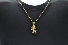 Load image into Gallery viewer, Mens Gold Stainless Steel Lion Pendant - Blackjack Jewelry