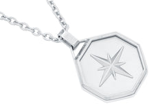 Load image into Gallery viewer, Mens Stainless Steel Compass Rose Pendant - Blackjack Jewelry
