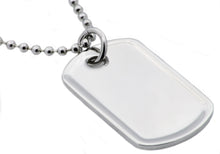 Load image into Gallery viewer, Mens Polished Stainless Steel Engravable Dog Tag Pendant - Blackjack Jewelry