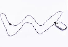 Load image into Gallery viewer, Mens Rope Border Stainless Steel Dog Tag Pendant Necklace - Blackjack Jewelry