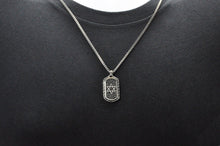Load image into Gallery viewer, Mens Black Stainless Steel Star Of David Dog Tag Pendant With Black Cubic Zirconia - Blackjack Jewelry