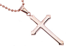 Load image into Gallery viewer, Mens Rose Stainless Steel Cross Pendant - Blackjack Jewelry