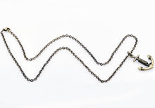 Load image into Gallery viewer, Mens Antique Gold Plated Stainless Steel Anchor Pendant - Blackjack Jewelry