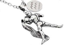 Load image into Gallery viewer, Mens Stainless Steel Zodiac Aquarius Pendant - Blackjack Jewelry