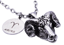 Load image into Gallery viewer, Mens Stainless Steel Zodiac Aries Pendant - Blackjack Jewelry