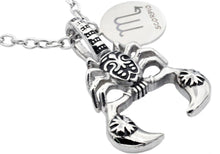 Load image into Gallery viewer, Mens Stainless Steel Zodiac Scorpio Pendant - Blackjack Jewelry