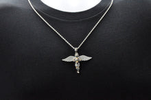 Load image into Gallery viewer, Mens Stainless Steel Cherub Pendant With Cubic Zirconia - Blackjack Jewelry