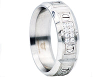 Load image into Gallery viewer, Mens Stainless Steel Band With Cubic Zirconia - Blackjack Jewelry