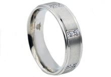 Load image into Gallery viewer, Mens Stainless Steel Band With Cubic Zirconia - Blackjack Jewelry