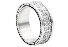 Load image into Gallery viewer, Mens Stainless Steel Band With Cubic Zirconia - Blackjack Jewelry