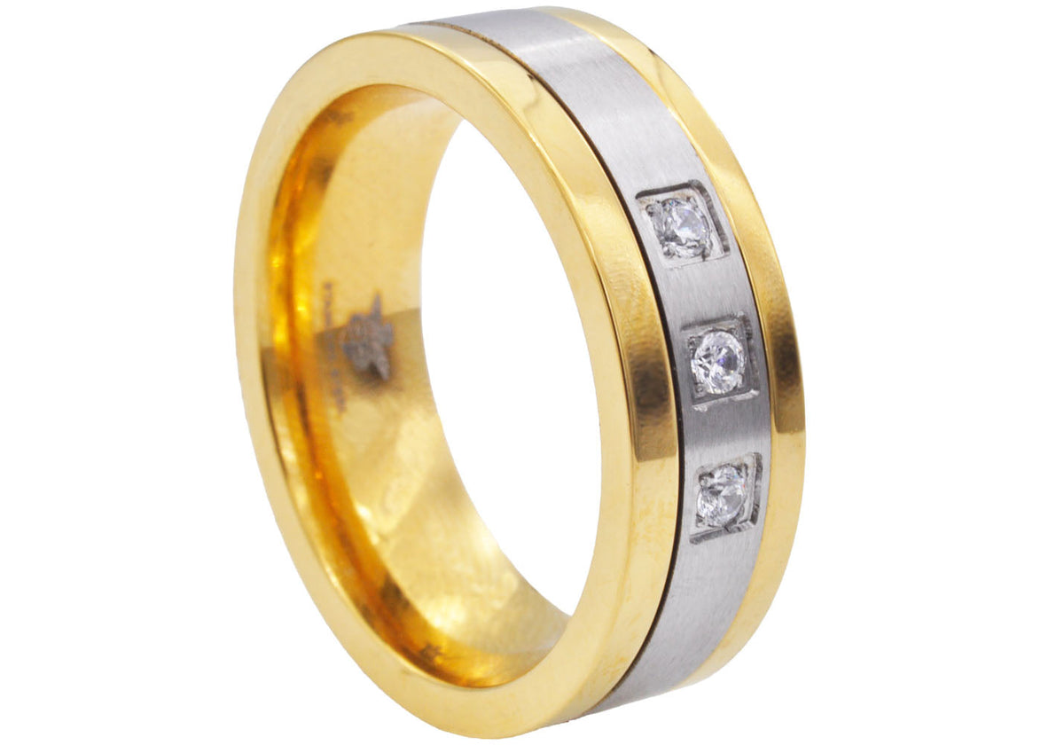 Gold and Stainless Steel Tension Ring Two Tone design by