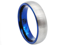 Load image into Gallery viewer, Mens Blue Plated Tungsten Band Ring - Blackjack Jewelry
