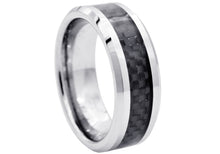 Load image into Gallery viewer, Mens Tungsten Band Ring With Carbon Fiber - Blackjack Jewelry
