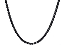 Load image into Gallery viewer, Mens 4mm Black Stainless Steel Franco Link Chain Necklace - Blackjack Jewelry