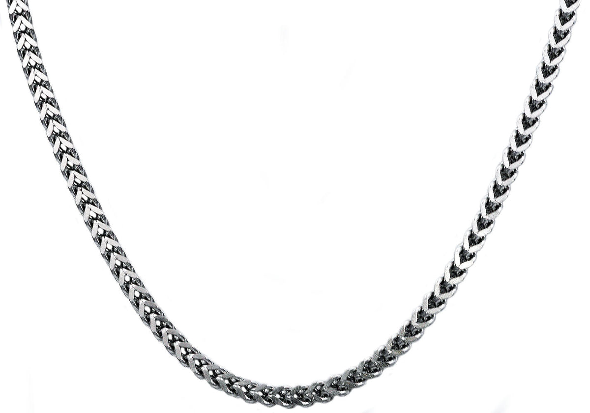 Mens 4mm Stainless Steel Franco Link Chain Necklace