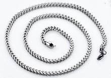 Load image into Gallery viewer, Mens 4mm Stainless Steel Franco Link Chain Necklace - Blackjack Jewelry