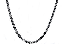Load image into Gallery viewer, Mens 4mm Darkened Stainless Steel Franco Link Chain Necklace - Blackjack Jewelry