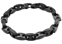 Load image into Gallery viewer, Mens Black Stainless Steel Anchor Chain Bracelet - Blackjack Jewelry