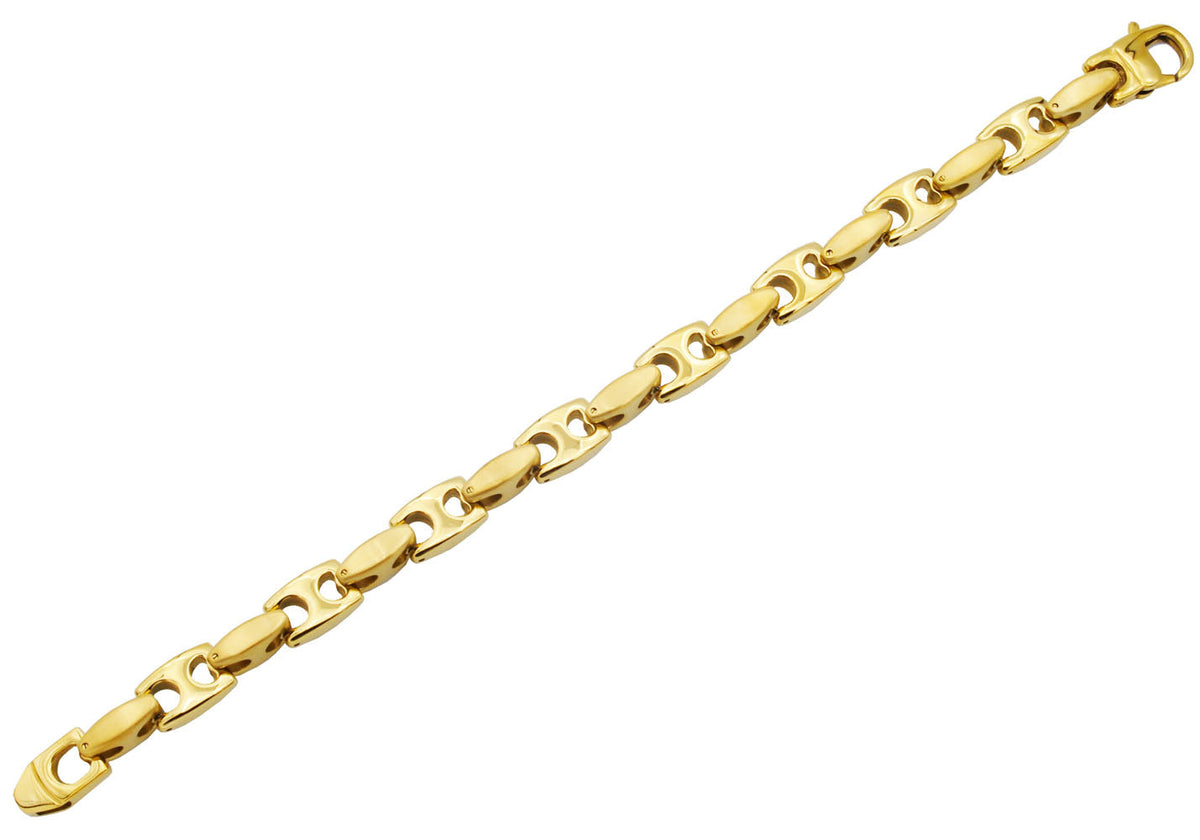 Mens Gold Stainless Steel Anchor Chain Bracelet