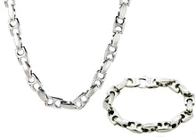 Load image into Gallery viewer, Mens Stainless Steel Anchor Link Chain Set - Blackjack Jewelry
