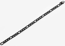 Load image into Gallery viewer, Mens Matte Black Stainless Steel Figaro Link Chain Bracelet - Blackjack Jewelry