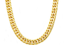 Load image into Gallery viewer, Mens Gold Stainless Steel Double Cuban Link Chain Necklace - Blackjack Jewelry
