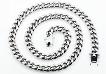 Load image into Gallery viewer, Mens 10mm Stainless Steel Cuban Link Chain Necklace With Box Clasp - Blackjack Jewelry