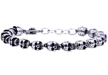 Load image into Gallery viewer, Mens Adjustable Stainless Steel Skull Chain Bracelet - Blackjack Jewelry
