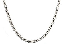Load image into Gallery viewer, Mens 4mm Stainless Steel Byzantine Link Chain Necklace - Blackjack Jewelry
