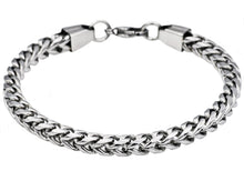Load image into Gallery viewer, Mens Stainless Steel Rounded Franco Link Chain Bracelet - Blackjack Jewelry
