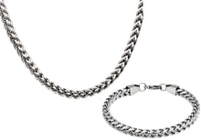 Load image into Gallery viewer, Mens Stainless Steel Rounded Franco Link Chain Set - Blackjack Jewelry
