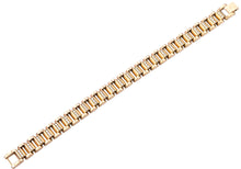 Load image into Gallery viewer, Mens Rose Gold Stainless Steel Watch Link Bracelet With Cubic Zirconia - Blackjack Jewelry