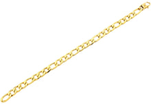 Load image into Gallery viewer, Mens Gold Plated Textured Stainless Steel Figaro Link Chain Bracelet - Blackjack Jewelry
