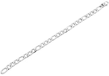 Load image into Gallery viewer, Mens Textured Stainless Steel Figaro Link Chain Bracelet - Blackjack Jewelry
