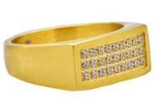 Load image into Gallery viewer, Mens Gold Stainless Steel Ring With Cubic Zirconia - Blackjack Jewelry