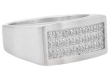 Load image into Gallery viewer, Mens Stainless Steel Ring With Cubic Zirconia - Blackjack Jewelry
