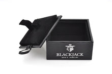 Load image into Gallery viewer, Mens 7mm Black Cubic Zirconia Black Stainless Steel Square Stud Earrings - Blackjack Jewelry