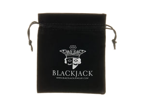Mens Engravable Black Stainless Steel ID Bracelet - Blackjack Jewelry