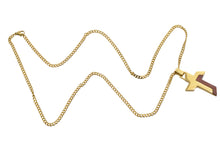 Load image into Gallery viewer, Mens Gold Wood And Stainless Steel Cross Pendant - Blackjack Jewelry