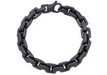 Load image into Gallery viewer, Mens Black Stainless Steel Square Link Chain Bracelet
