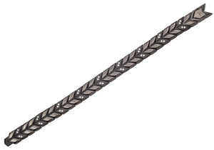 Mens 12mm Chevron Woven Black Stainless Steel Bracelet With Cubic Zirconia