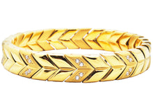 Load image into Gallery viewer, Men&#39;s 12mm Gold Plated Chevron Woven Stainless Steel Bracelet With Cubic Zirconia
