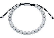 Load image into Gallery viewer, Mens 7mm Stainless Steel Bead Drawstring Bracelet
