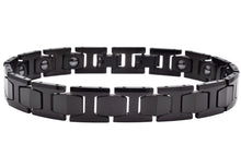 Load image into Gallery viewer, Mens Black Plated Tungsten Link Bracelet
