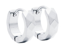 Load image into Gallery viewer, Men's Stainless Steel Hammered Hoop Earrings
