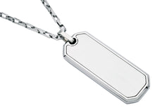 Load image into Gallery viewer, Mens Stainless Steel Engravable Dog Tag Pendant Necklace With 24&quot; Box Chain

