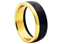 Load image into Gallery viewer, Mens Gold and Black Plated Two-tone Stainless Steel Ring
